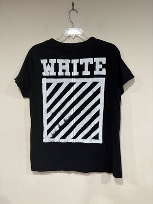 Off White Diagonal Paint Brush Short Sleeve Tee Shirt Virgil Abloh Size Medium