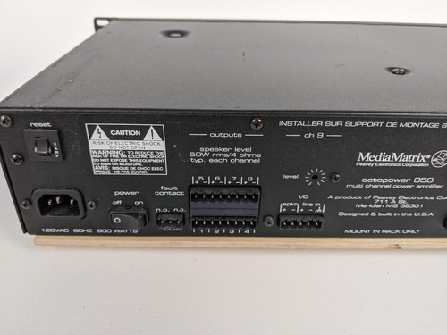 Peavey MediaMatrix Octopower 850 8 Channel Power Amplifier Pro Audio USA - Picture 7 of 9