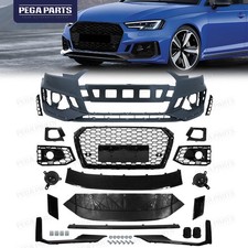 Fit 2017 2018 2019 Audi A4 Front Bumper Cover Grille Conversion Kit To RS4 Style