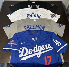 Ohtani/Betts/Freeman World Series Los Angeles Dodgers Jerseys! Ships fast!