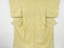 7041403: JAPANESE KIMONO / ANTIQUE KIMONO / SILK / HAND WOVEN TSUMUGI / GEOMETRI