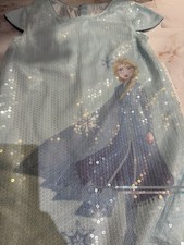 Disney Store Frozen Girl  s Elsa light Blue sequin Dress size 5/6 NWT 