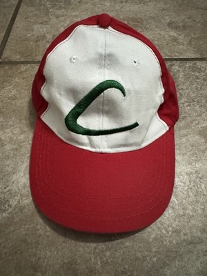 Pokemon Ash Ketchum Trainer Hat Red White Adjustable Cap Vintage Style Cosplay