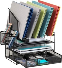 Office Depot Mesh Desk Organizer Vertical Storage Pen Holders 7700865 - Black