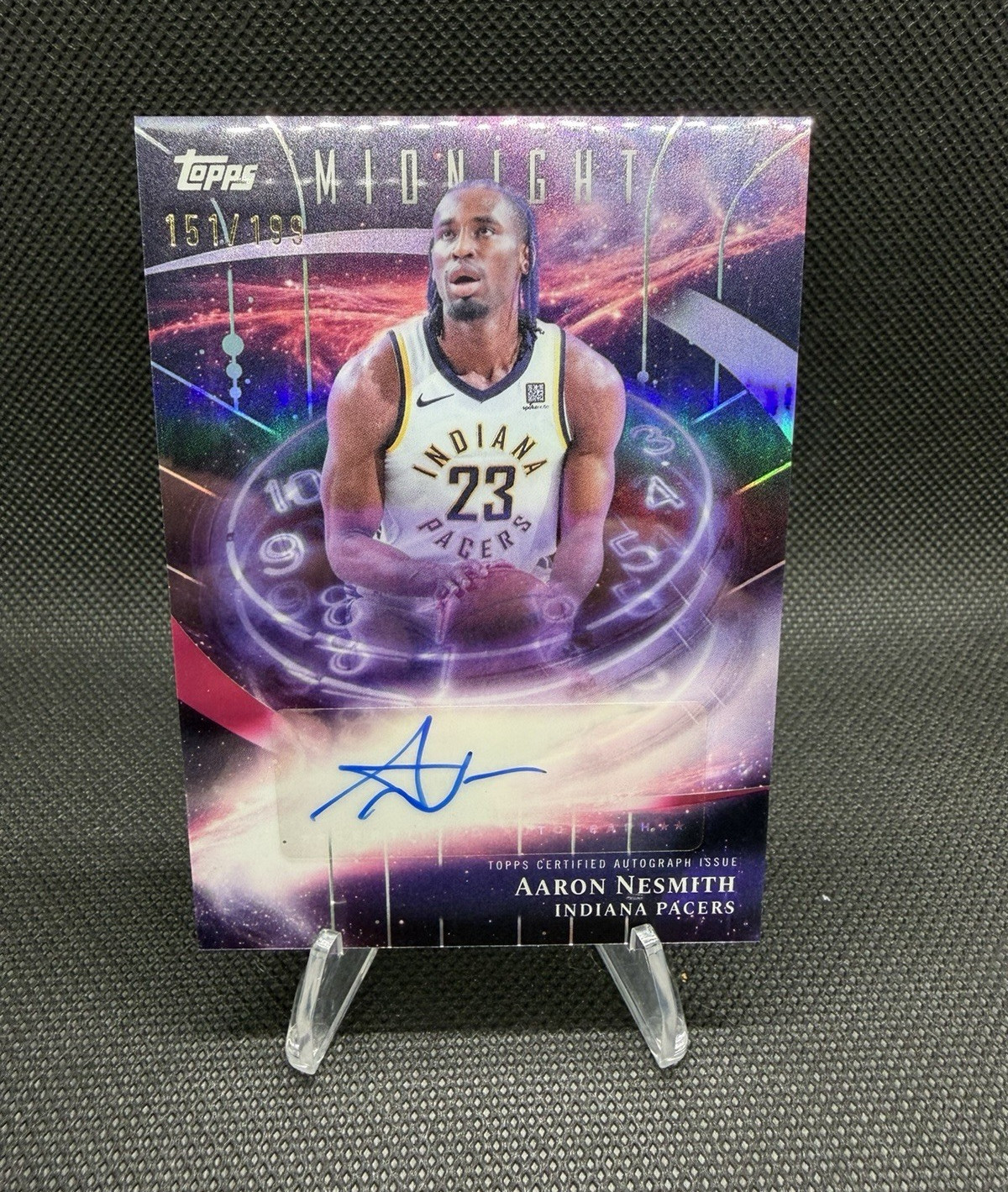 Topps 2025-26 Midnight Stroke of Midnight Aaron Nesmith Pacers Auto SM-AN /199