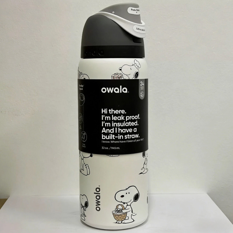 New Owala Snoopy 32oz Stainless Steel Insulated Water Bottle Flip Lock 2026