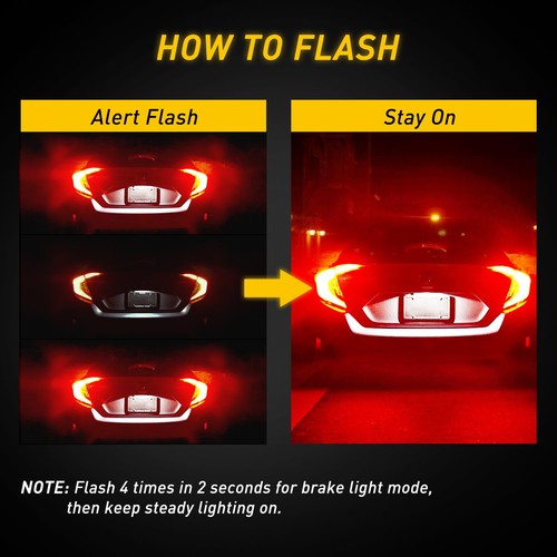 2/4X 3157 Red LED Strobe Flash Blink Stop Brake Tail Light 3057 for Toyota Ford - Picture 13 of 31