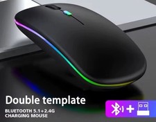 Wireless And Rechargeable Mouse Dual Modes Silent Click Gray Color