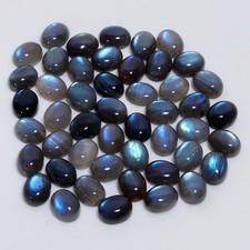 100 Natural Labradorite Oval Cabochon Gemstone Lot 20 Ct. 10X8X4 mm GCL-15