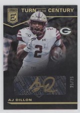 2020 Donruss Elite Turn of the Century Black Gold 25/25 AJ Dillon Auto 18zu
