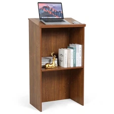 Wooden Podium Stand for Lectern Presentation Church Classroom, Oak Podium for...