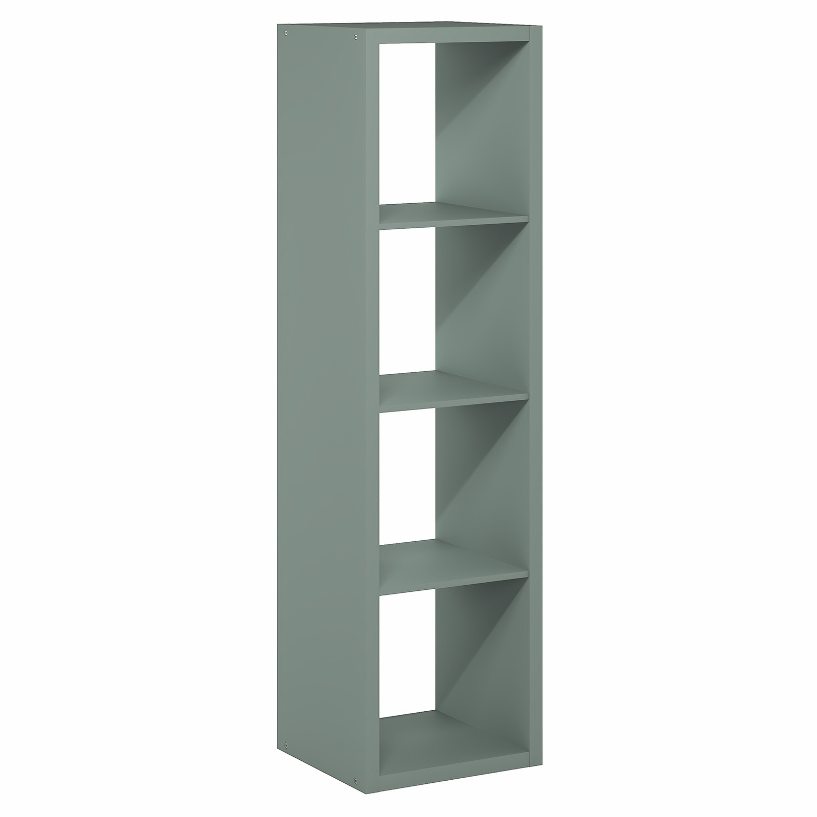Furinno CUBICLE 4-Cube Thick Frame Reversible Open Back Bookcase Sage Green