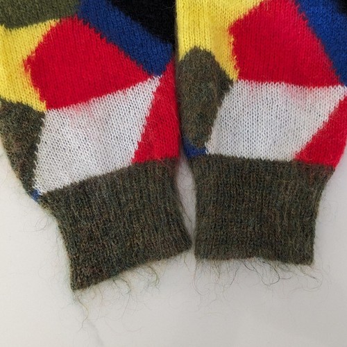 Zadig & Voltaire Diane Intarsia Mohair Sweater XS Multi Fuzzy Knit Pullover Cozy - Picture 7 of 9