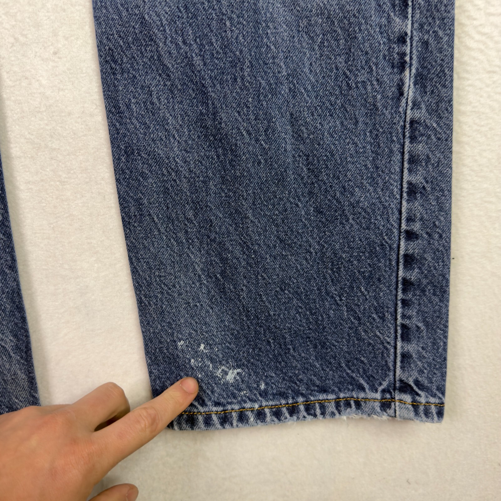 VTG Levis 505 Jeans Mens 34x28 Blue Wash Baggy Relaxed Straight Leg Y2K Distress thumbnail 9