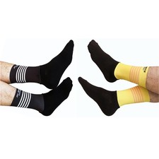 2 pares de calcetines de ciclismo para montar bicicleta deportes calcetines tobilleros XC MTB amarillo negro