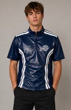 UNISEX glänzendes Kunstleder Soccer Shirt Bl...