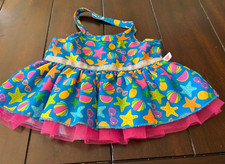 Build A Bear Summer Dress Blue halter pink tulle beach balls watermelon starfish