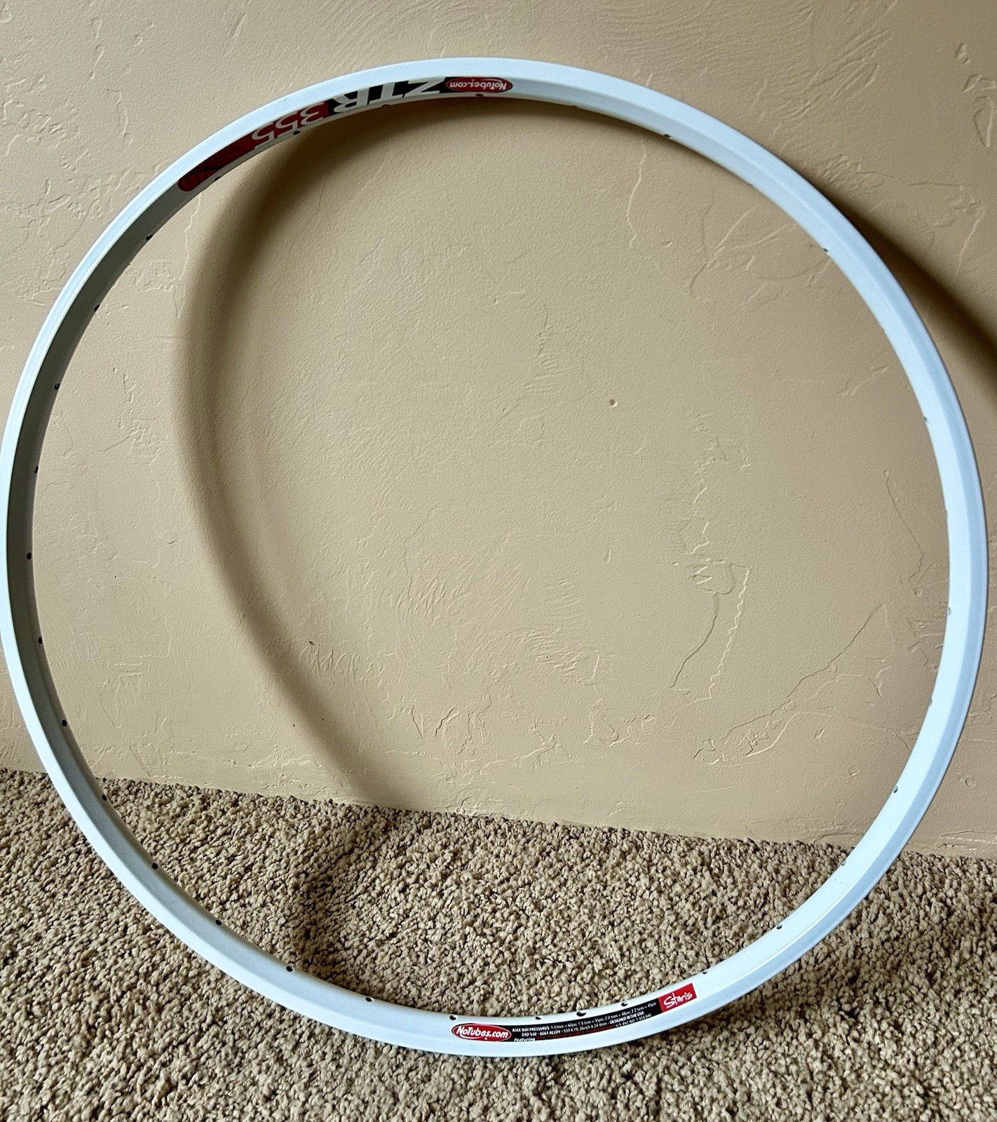 Stan&rsquo;s NoTubes ZTR 355 Alloy Mountain Bike Rim, 370 grams, 32h, 26" White