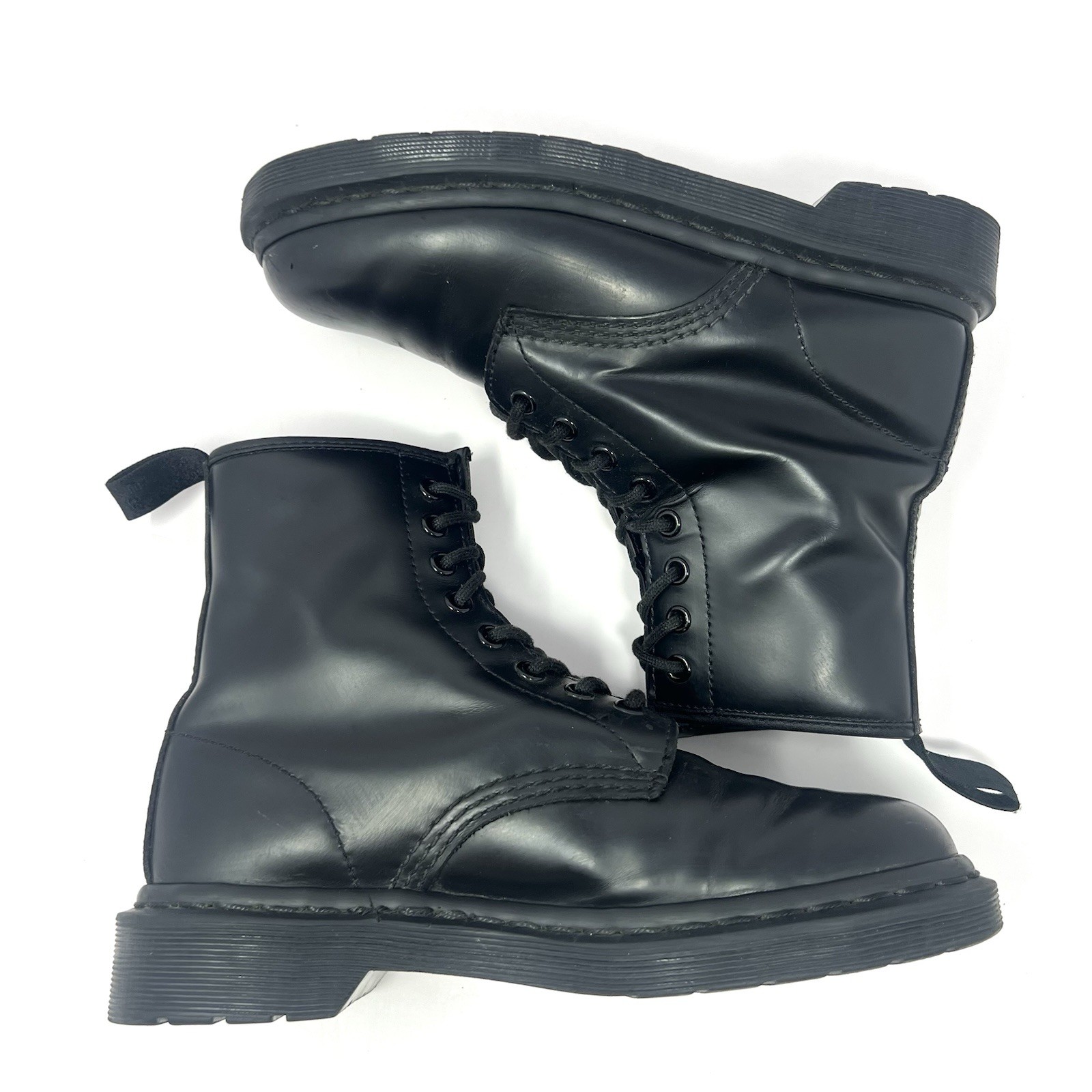 Dr. Doc Martens Women’s 1460 Mono Combat Boots Sz 7 Smooth Black Leather 8 Hole thumbnail 5