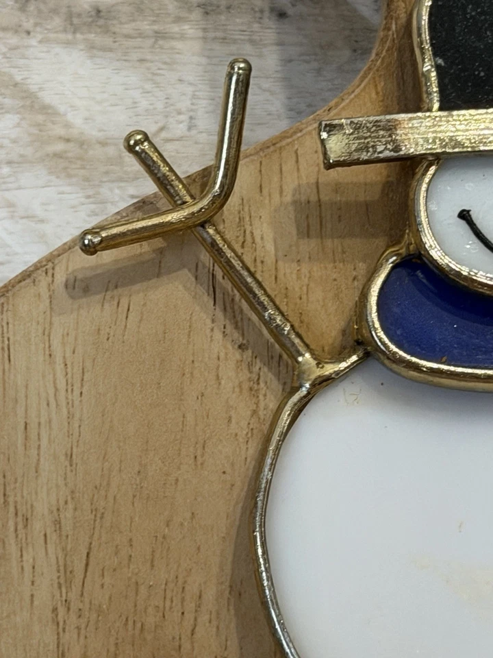 De Colección Muñeco de Nieve Vitral Adorno Atrapa el Sol Método Lámina de Cobre 8x4 Foto 4 de 4