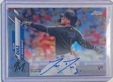 ISAN DIAZ 2020 TOPPS CHROME SILVER REFRACTOR ON CARD AUTO ROOKIE RC #D 422/499