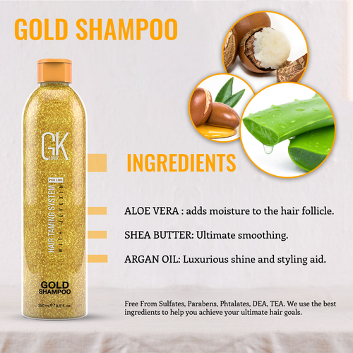 GK HAIR Women Men Gold Shampoo Moisturizing Shine Natural Sulfate Free 8.5 fl Oz - Picture 5 of 6