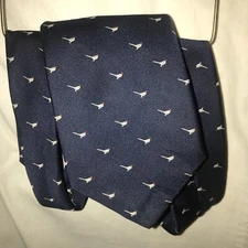 Vintage 70s/80s Richman Brothers Navy Blue Bird Necktie