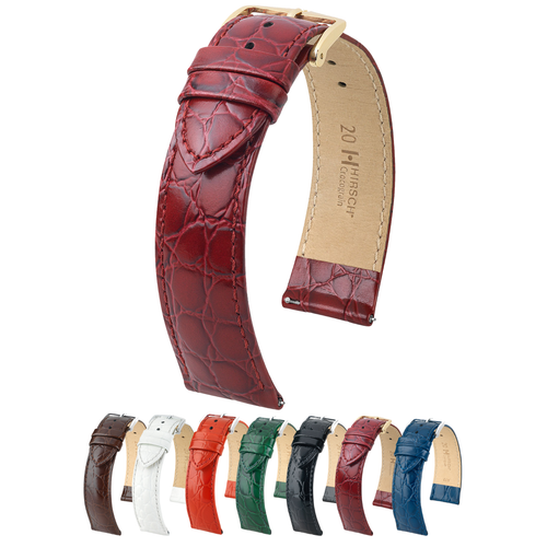 HIRSCH Crocograin Bonded Crocodile Leather Watch Strap - Exotic-QR+Bonus Battery - Picture 40 of 89