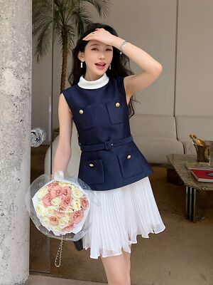 self portrait blue chiffon dress Self-Portrait Blue Short Sleeve Chiffon Midi Dress
