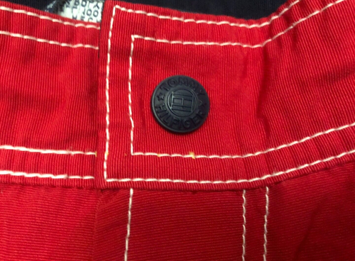 VINTAGE 90's TOMMY HILFIGER BATHING SUIT MENS XL RED SWIM TRUNK BOARD SHORTS v e - Picture 3 of 7