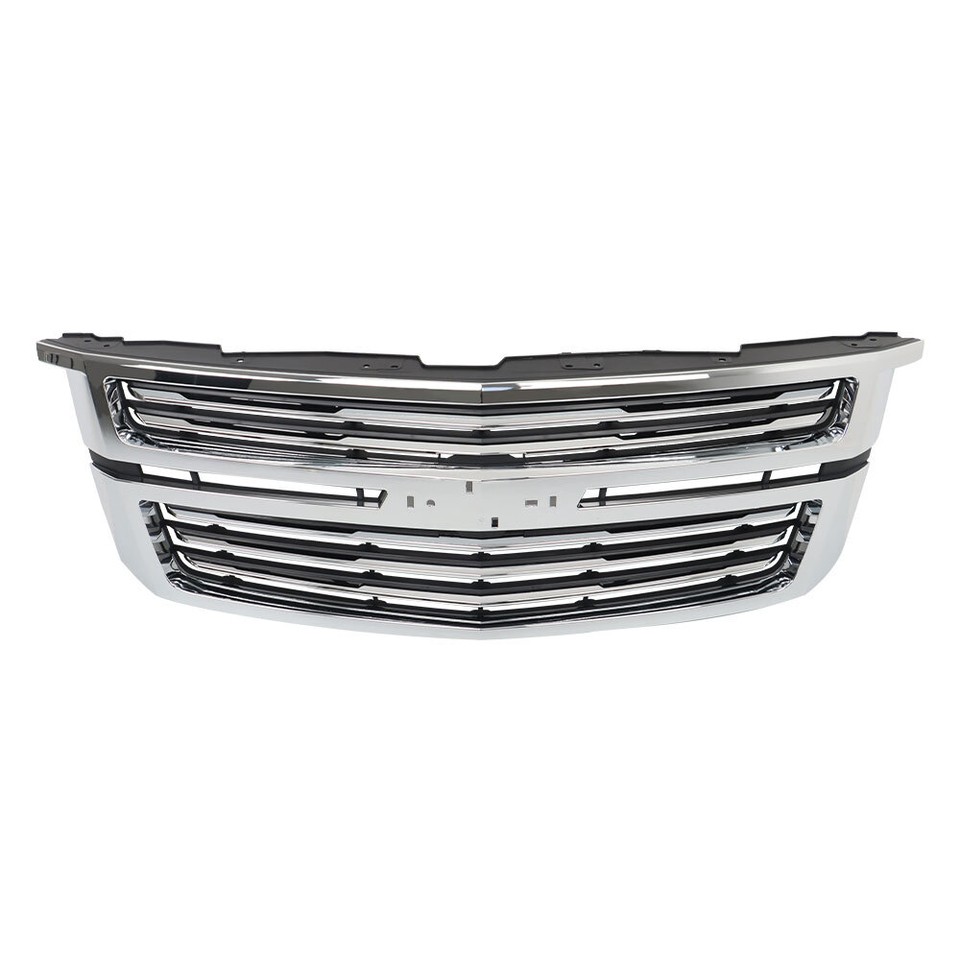 Front Upper Chrome Grille For 2015-2020 Chevy Tahoe & Suburban LTZ Style – Horizontal Billet