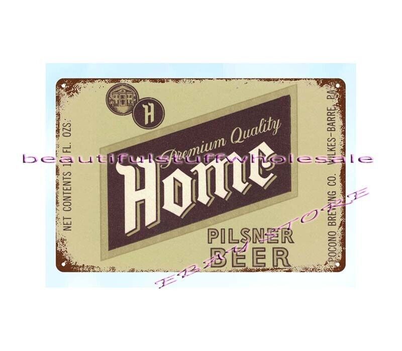 Pocono Brewing Co Home Pilsner Beer Wilkes-Barre PA Bar Liquors Vintage Tin Sign