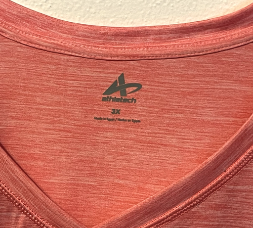 NWOT Athletech Womens Shirt Top Size 3X V-neck Cap Sleeves Workout Casual - Picture 2 of 7