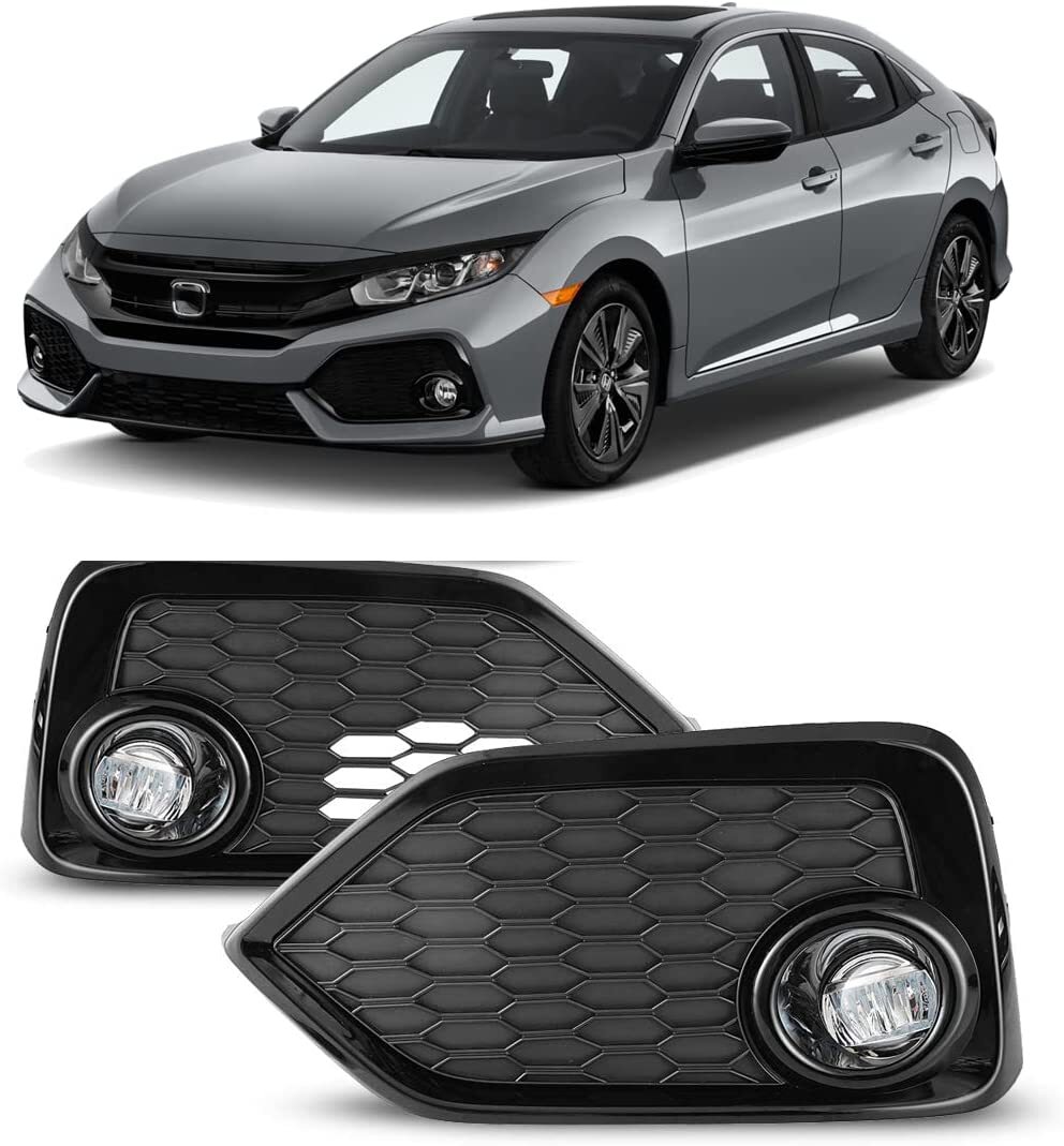 LED Fog Lights for 1719 Honda Civic Hatchback Si Assembly Lamps Wiring