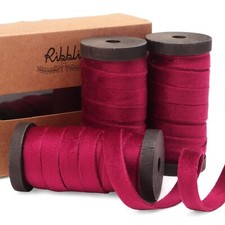 Burgundy Red Velvet Ribbon Double Faced 3/8 Inch x 18 Yards 3 Rolls