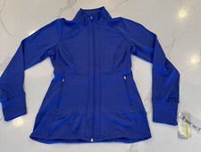 Hind Womens Activewear Running Zip jacket W/ Zip pockets Blue Sz S - NWT