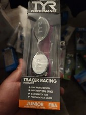 TYR Tracer Junior Metallized Racing Goggles, titan / pink