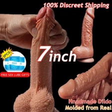7 INCH Liquid Silicone Realistic Dildo Skin Feeling Huge Penis Suction Big-Dick