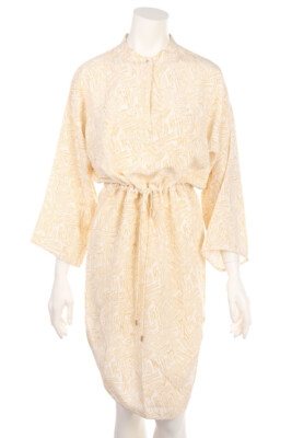 MAIYET Silk Dress Print D 38 beige white NEW