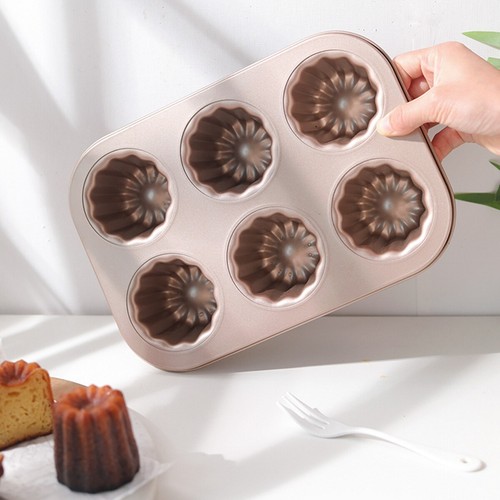 6/9 Fluted Mini Canele Cannele Canelle Mold French Pastry Silicone Baking Mould - Picture 6 of 13