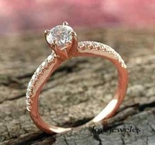 1.61CT Round Cut Lab-Created Diamond Engagement Wedding Ring 14K Rose Gold Over