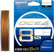 Shimano OCEA 8 PE #1.5-12 eight Braid Line Max 173lb 200/300/400/500m Multicolor