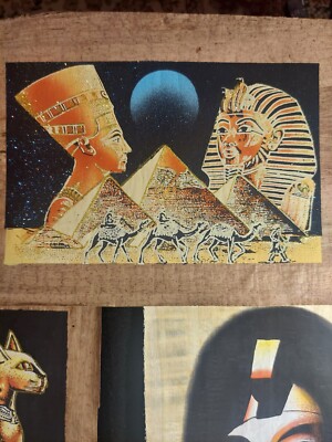 Wholesale set of 3 handpainted egyptian Papyrus, free shipping via USPS.