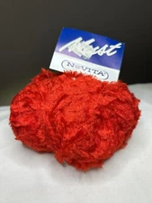 Rare NOVITA Must Viscose Eyelash Yarn Ball ~ Finland ~ Valentine Red ~ 50g ~ 98m