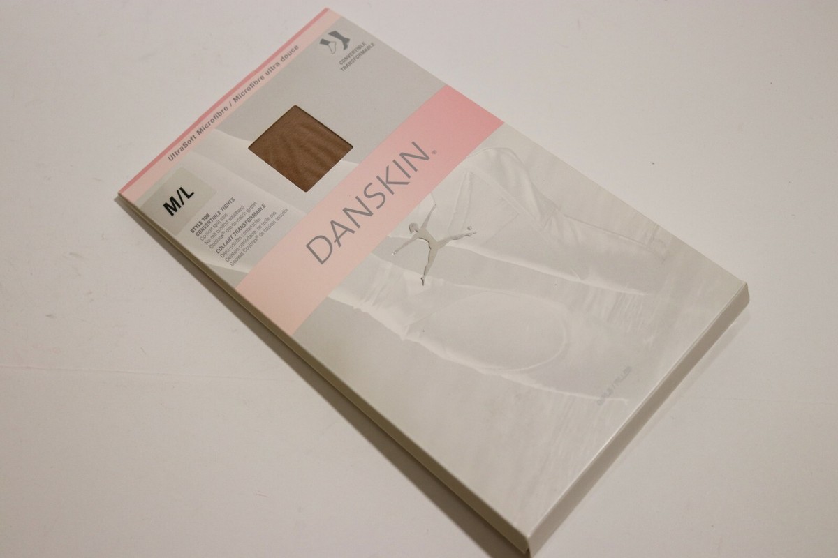 NIB Danskin Girl's Convertible Microfiber Tights Light Toast Beige