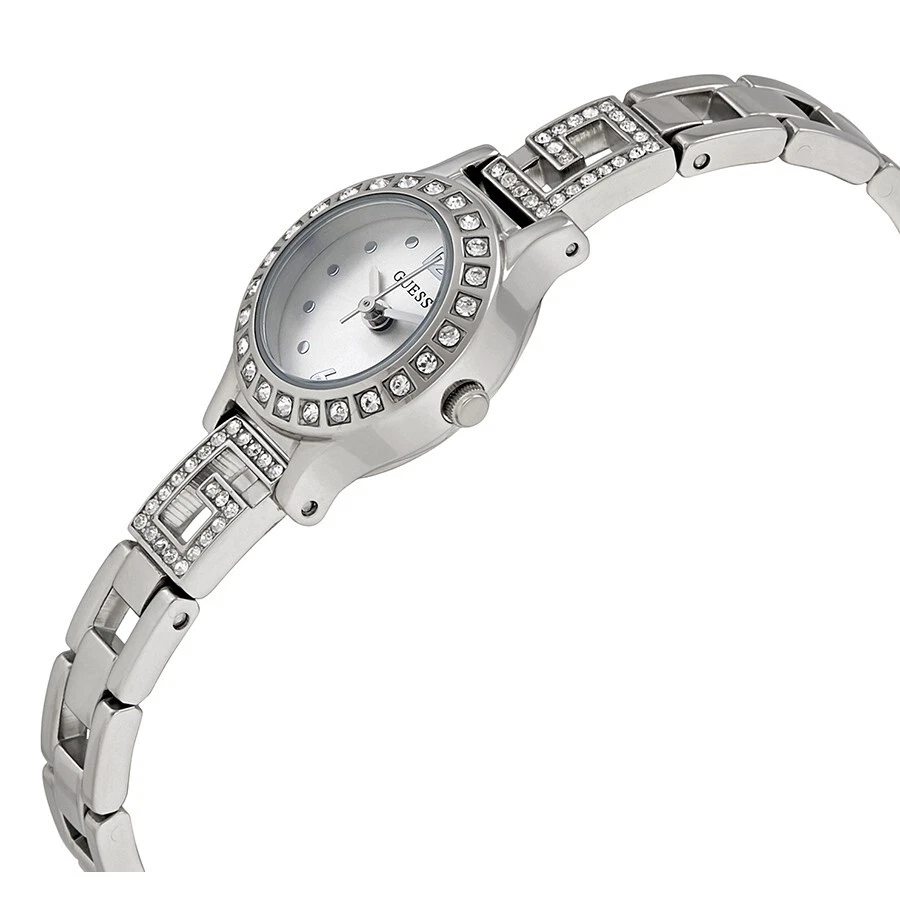 Ladies silver guess watch with swarovski crystals clearance