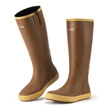 HISEA Men Deck Rain Boots Waterproof Non-Slip Rubber Fishing Mud Work Tall Boots