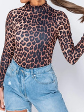 Leopard Print Long Sleeve Bodysuit
