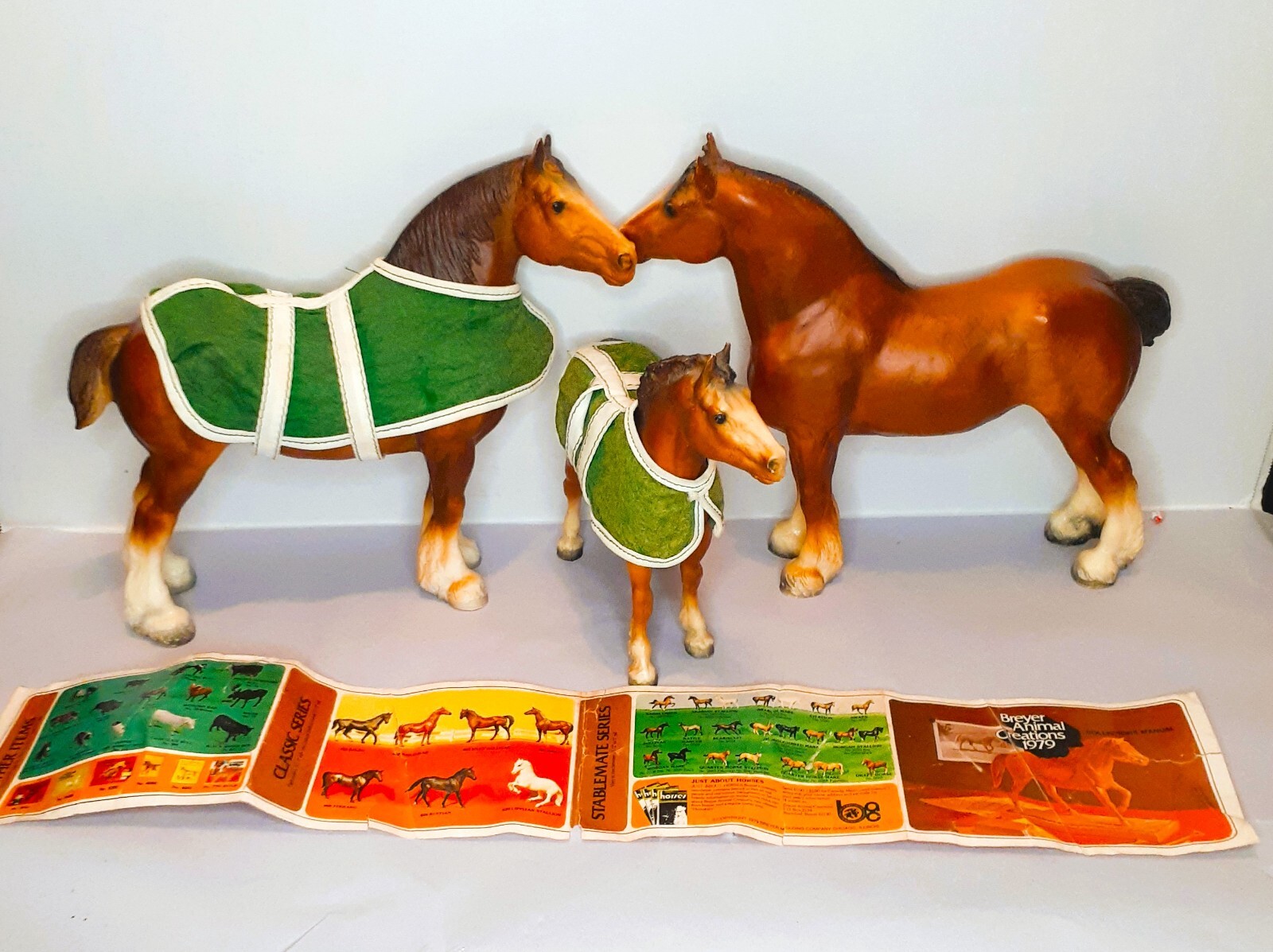 3 Breyers 1979 Family of Horses with 2 blankets eBay