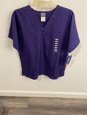 NEW Cherokee Originals Scrub Top Shirt PURPLE Size Medium NWT NOS
